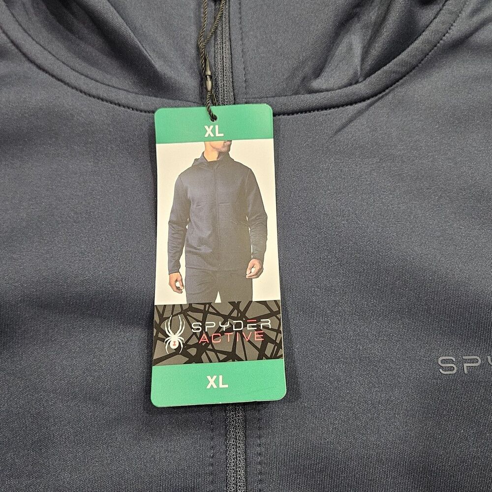 Spyder Active Men's Full Zip Active Hoodie Jacket Navy / Blue / XL / New - Picture 4 of 9